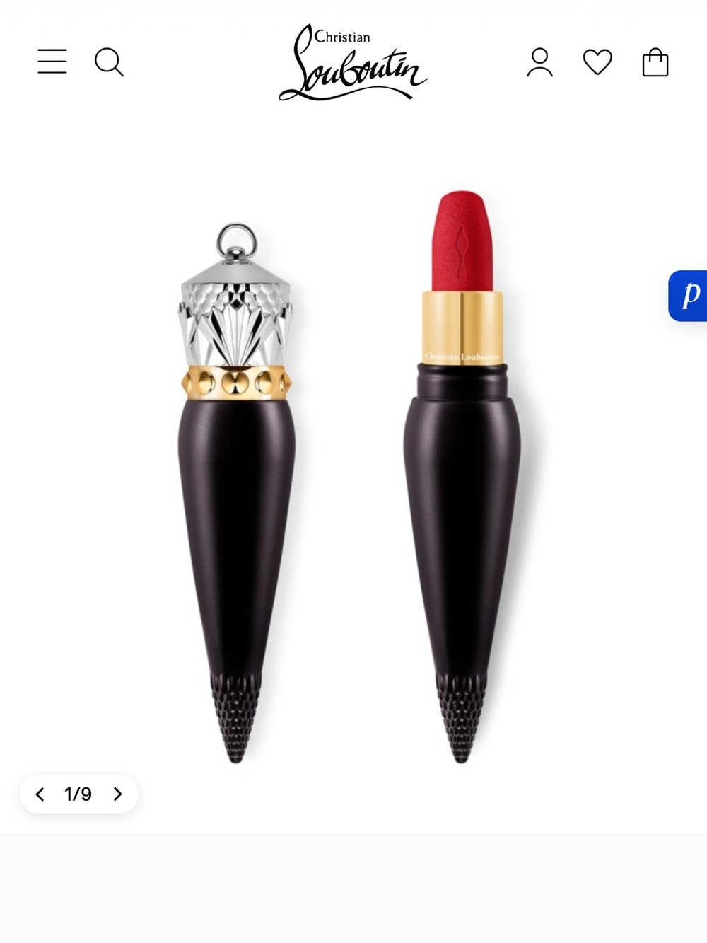 Christian Louboutin Matte Red Lipstick in Sleek Black & Gold Case